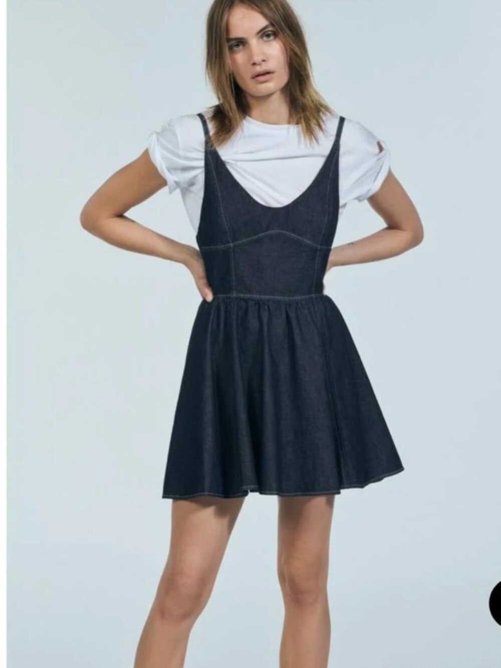 NWT Zara TRF denim swing dress - M